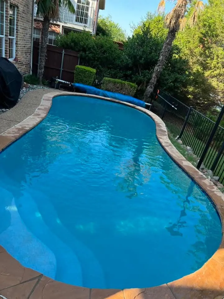 Same Wylie pool with clear blue water after MK Pool & Spa service